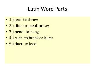 Latin Word Parts