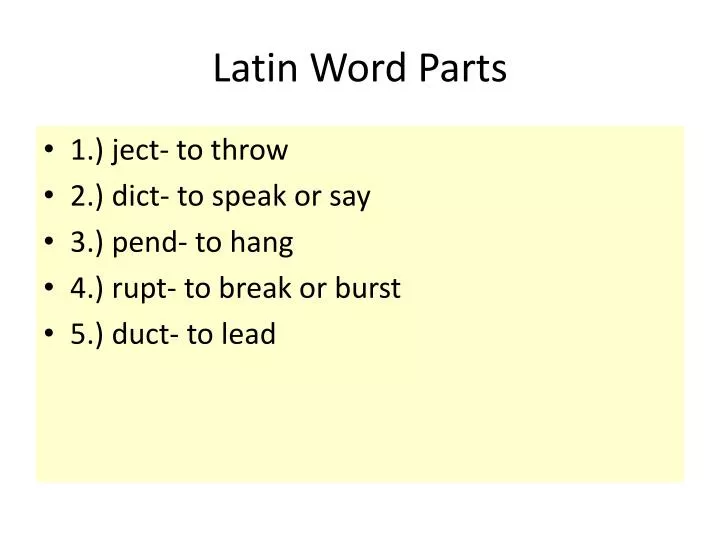 latin word parts
