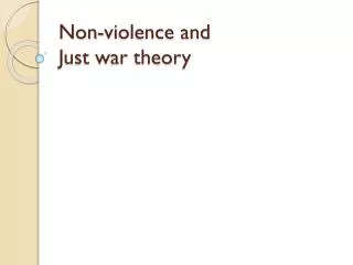 Non-violence and Just war theory