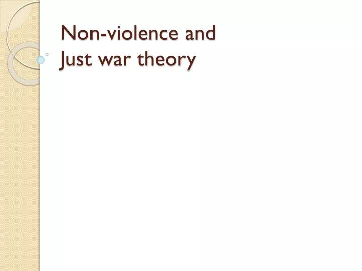 non violence and just war theory