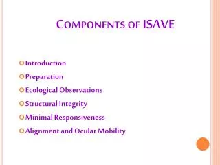 Components of ISAVE