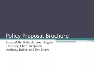 Policy Proposal Brochure