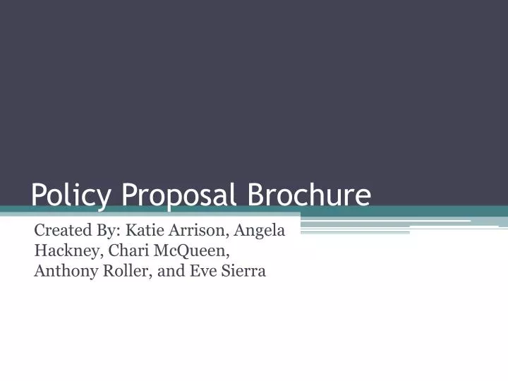 policy proposal brochure
