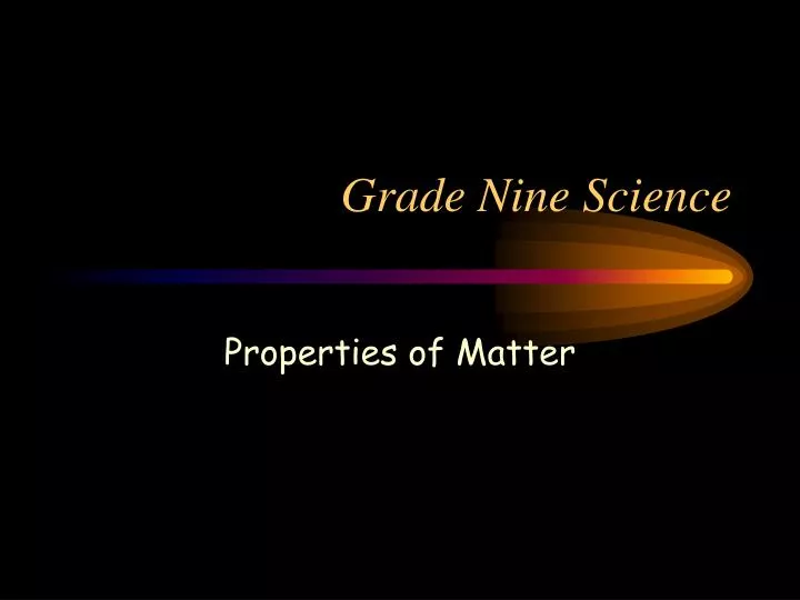 grade nine science