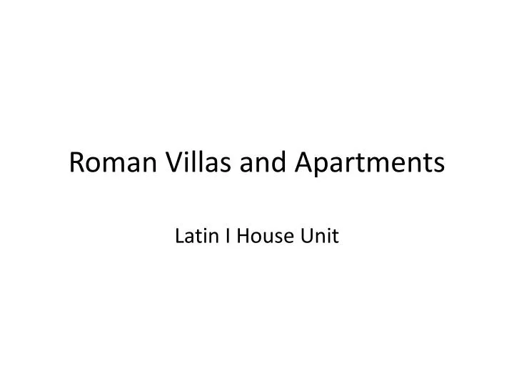 roman villas and apartments