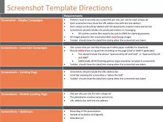 Screenshot Template Directions