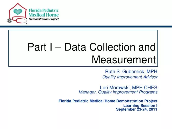 part i data collection and measurement