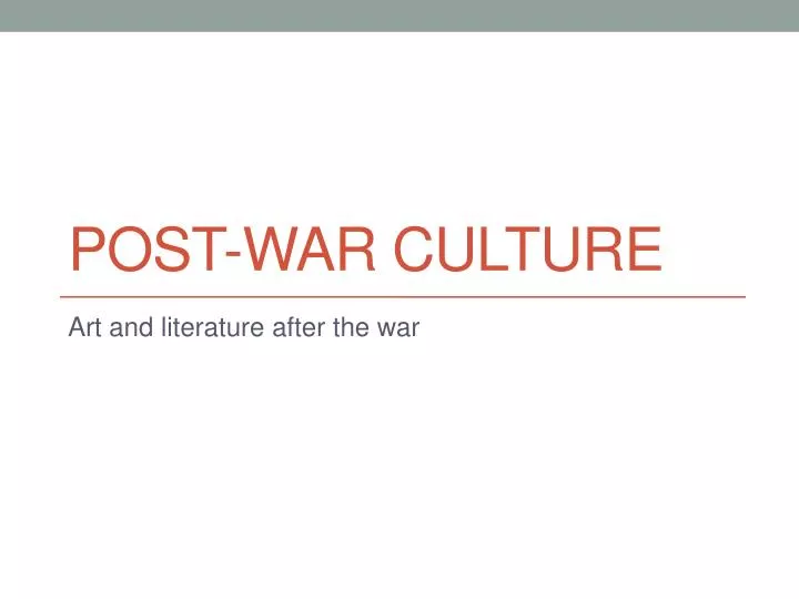 post war culture
