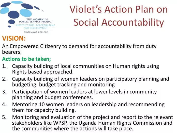 violet s action plan on social accountability