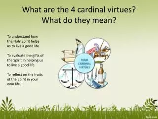 What are the 4 cardinal virtues? What do they mean?