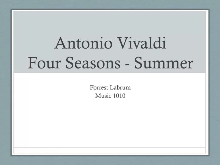 antonio vivaldi four seasons summer