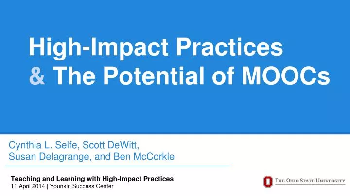 h igh impact practices the potential of moocs