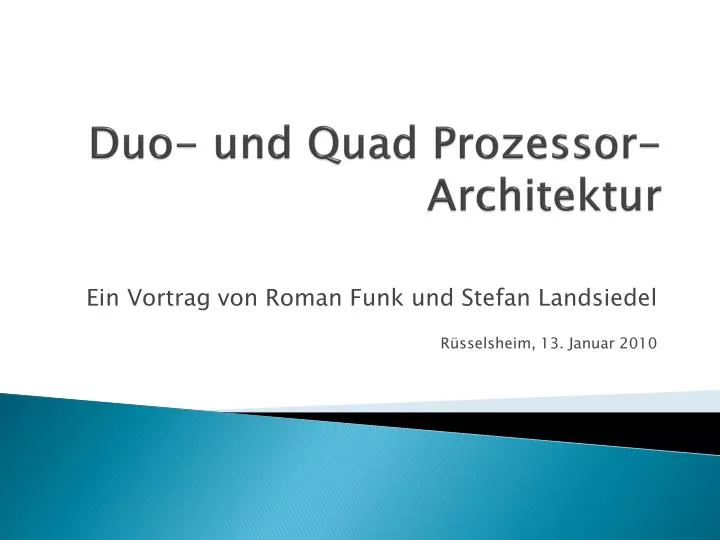 duo und quad prozessor architektur