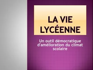 la vie lyc enne