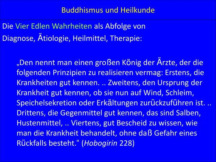 buddhismus und heilkunde
