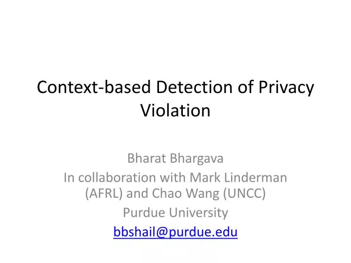context based detection of privacy violation