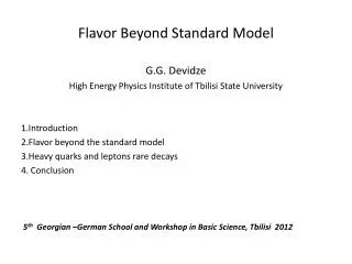 Flavor Beyond Standard Model