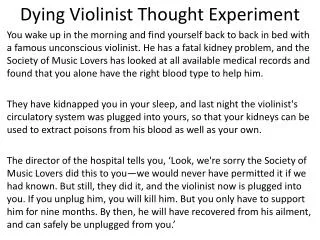 Dying Violinist Thought Experiment