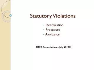 Statutory Violations