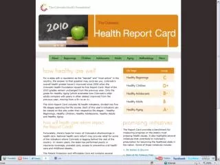 Findings from the 2010 Colorado Health Report Card
