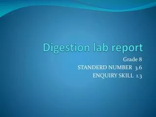 Digestion lab report