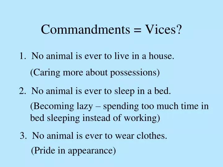 commandments vices