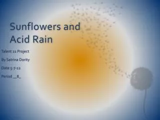 Sunflowers and Acid Rain