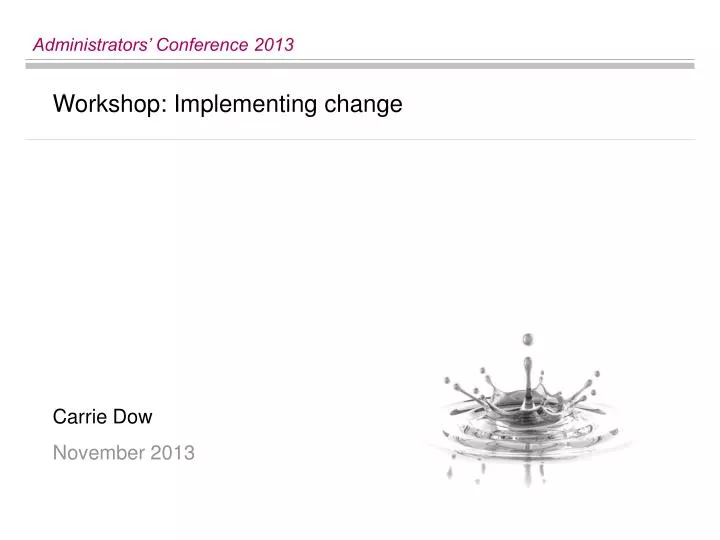 workshop implementing change