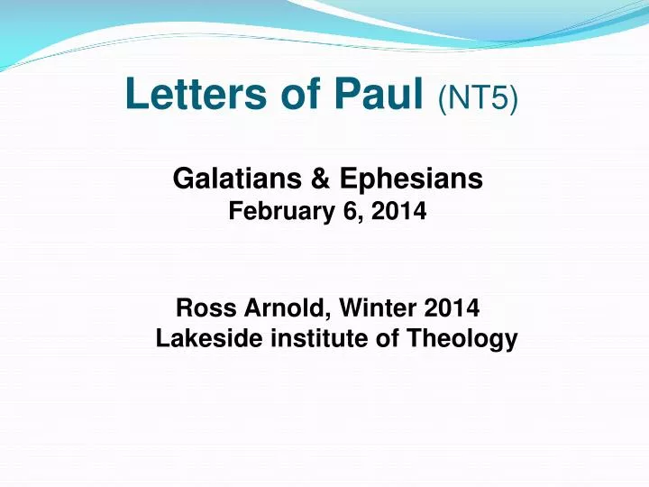 letters of paul nt5
