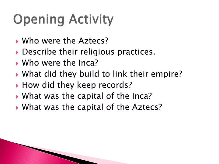 opening activity