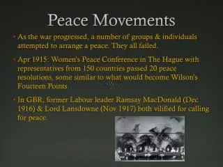 Peace Movements