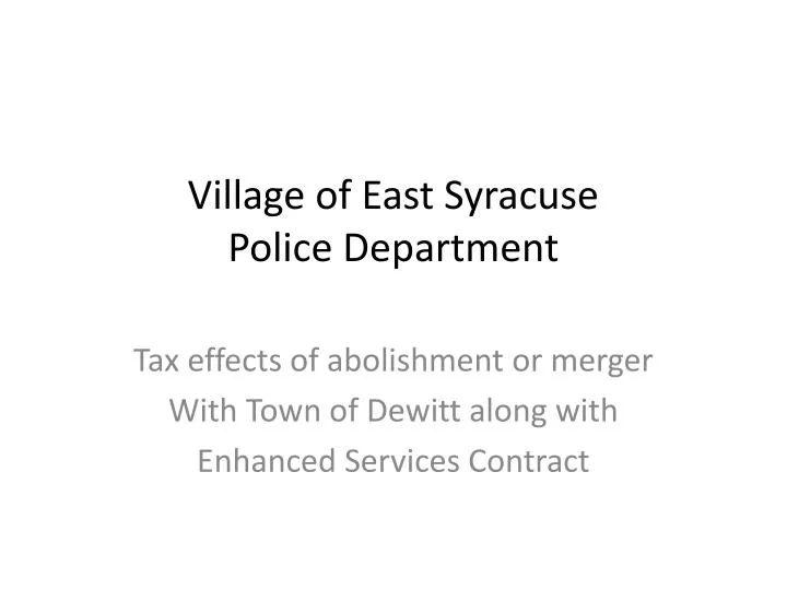 village of east syracuse police department