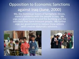 Opposition to Economic Sanctions against Iraq (June, 2000)