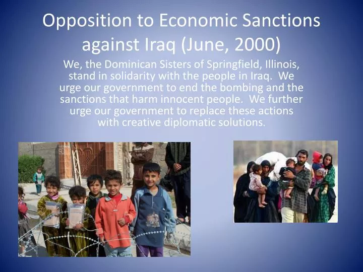 opposition to economic sanctions against iraq june 2000