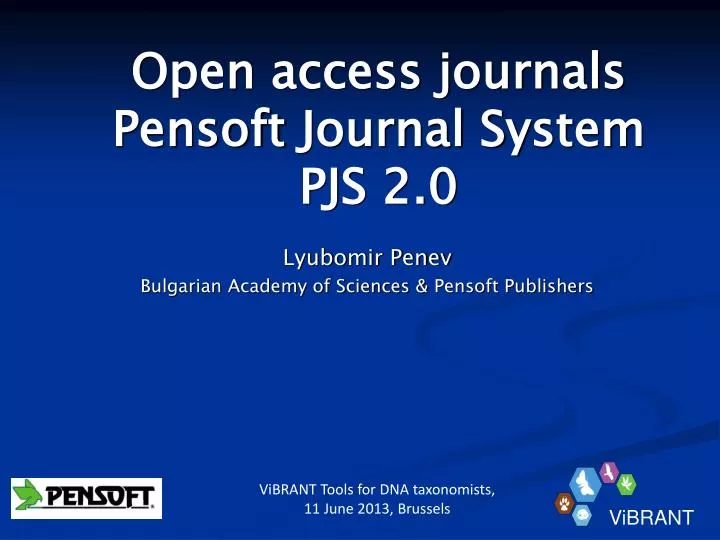 open access journals pensoft journal s y stem pjs 2 0