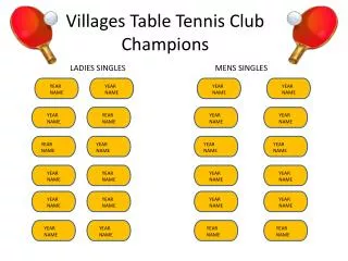 Villages Table Tennis Club Champions