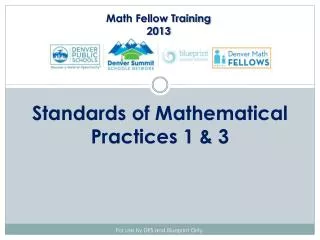 Standards of Mathematical Practices 1 &amp; 3