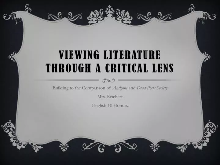 viewing literature through a critical lens