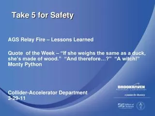 Take 5 for Safety