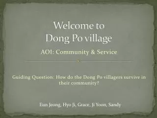 Welcome to Dong Po village