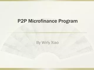 P2P Microfinance Program