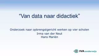 van data naar didactiek