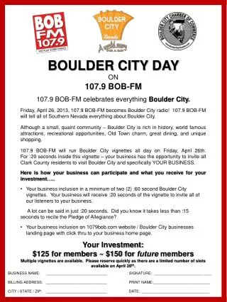 107.9 BOB-FM celebrates everything Boulder City.