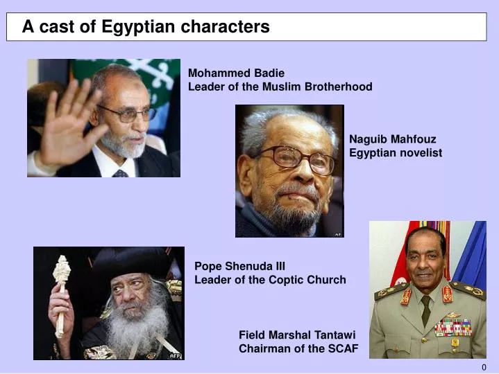 a cast of egyptian characters