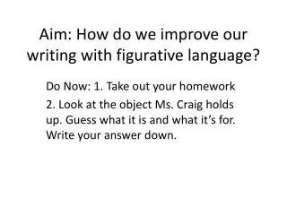 aim how do we improve our writing with figurative language