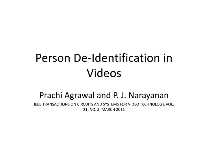 person de identification in videos