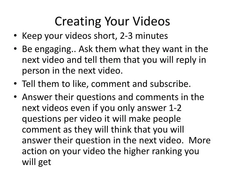 creating your videos