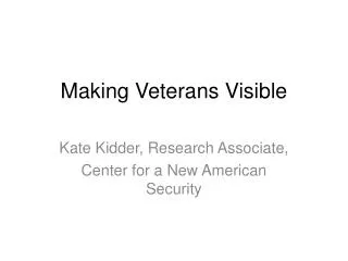 Making Veterans Visible