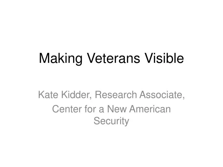 making veterans visible