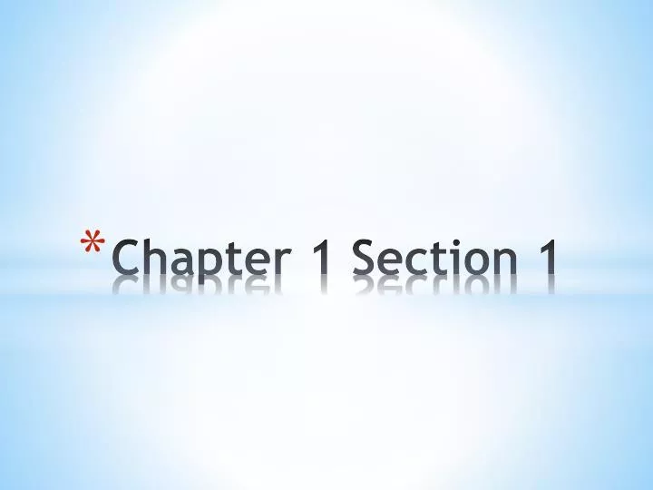 chapter 1 section 1
